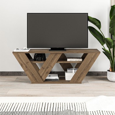 Pipralla Megapap melamine TV stand in light walnut color 110x30x40cm.