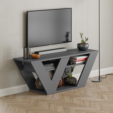 Pipralla Megapap melamine TV stand in anthracite color 110x30x40cm.