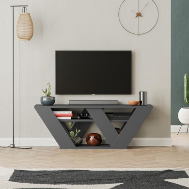 Pipralla Megapap melamine TV stand in anthracite color 110x30x40cm.