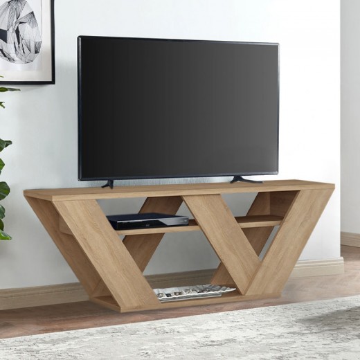 Έπιπλο τηλεόρασης Pipralla Megapap χρώμα φυσικό οξιάς 110x30x40εκ.