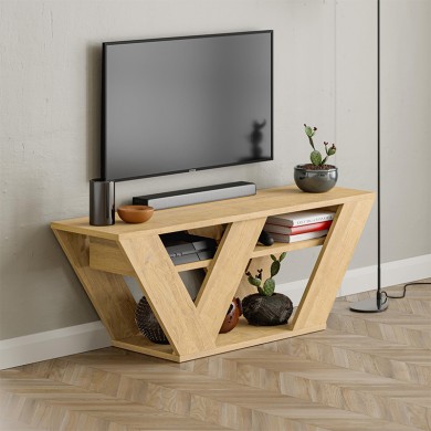 Pipralla Megapap melamine TV stand in oak color 110x30x40cm.