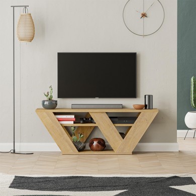 Pipralla Megapap melamine TV stand in oak color 110x30x40cm.