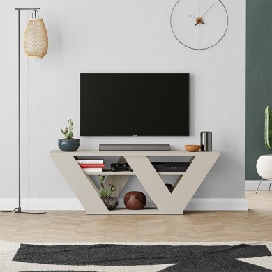 Pipralla Megapap melamine TV stand in sandstone color 110x30x40cm.