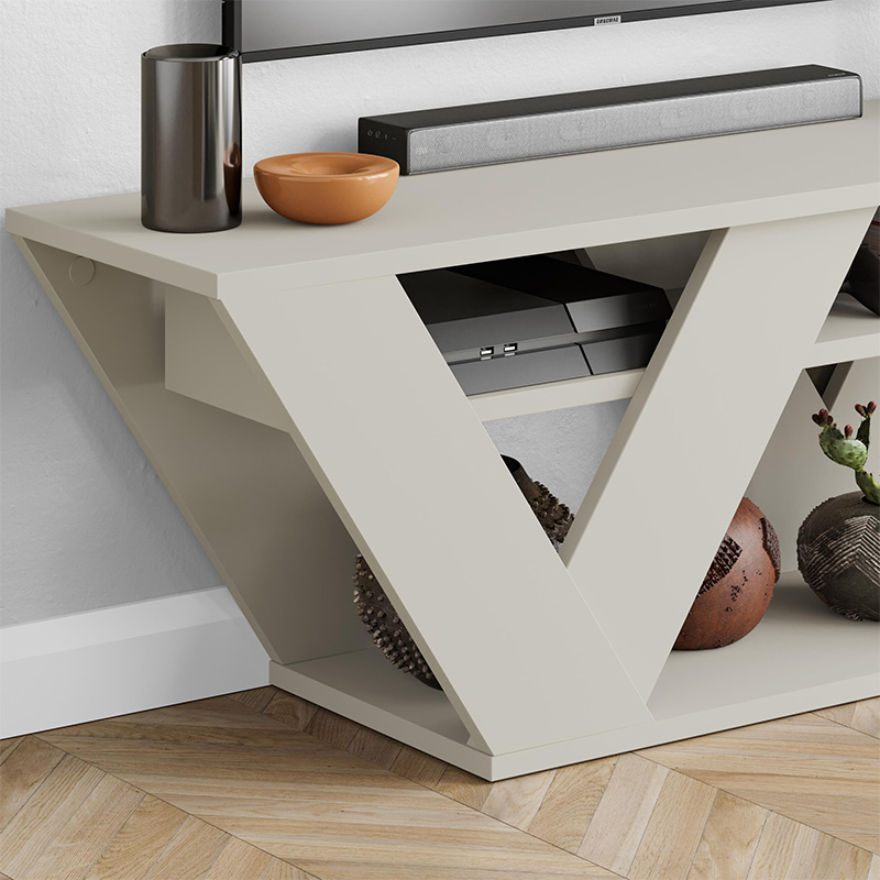 Pipralla Megapap melamine TV stand in sandstone color 110x30x40cm.
