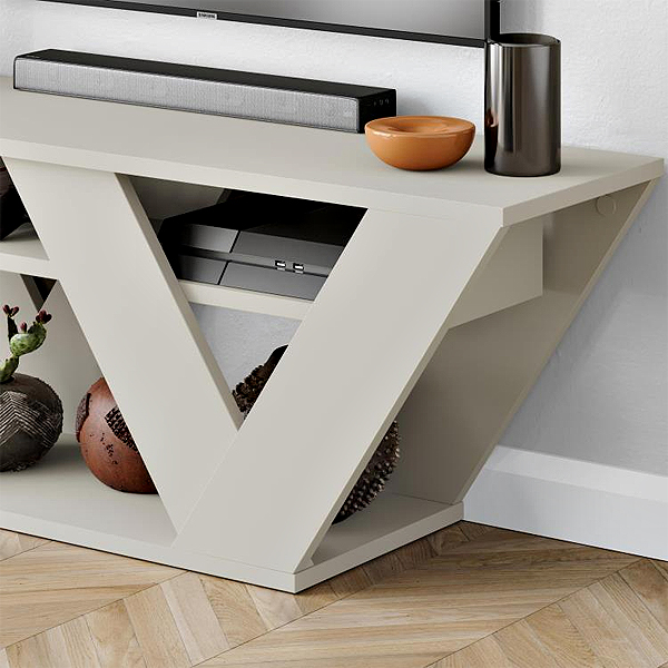 Pipralla Megapap melamine TV stand in sandstone color 110x30x40cm.