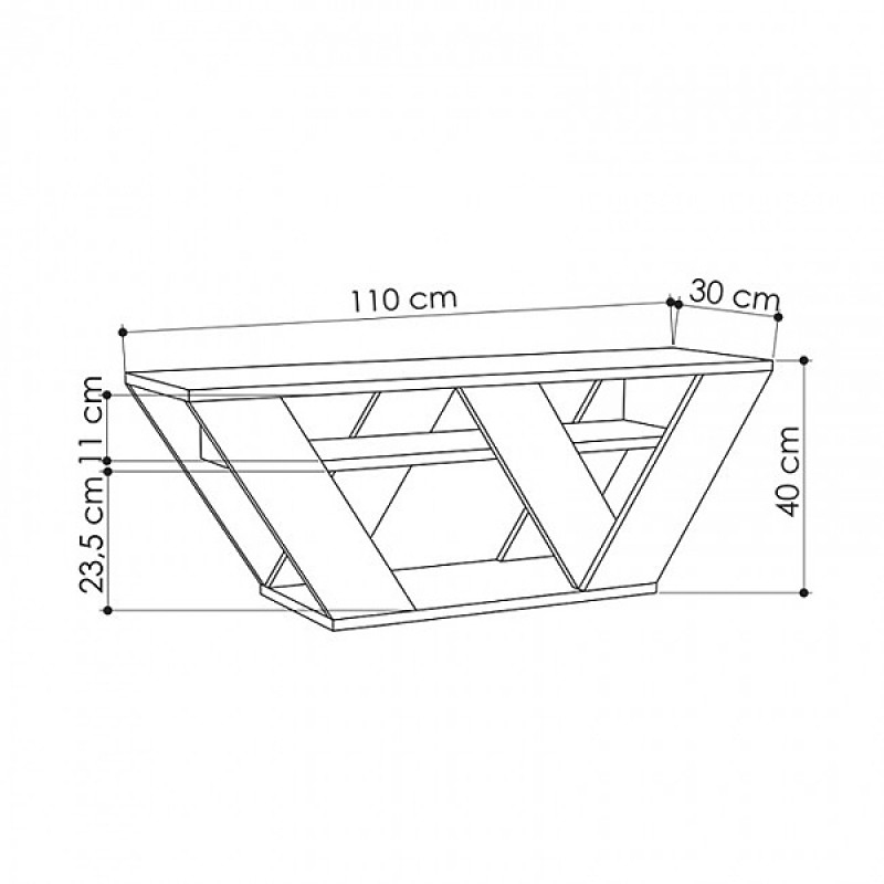 Pipralla Megapap melamine TV stand in sandstone color 110x30x40cm.
