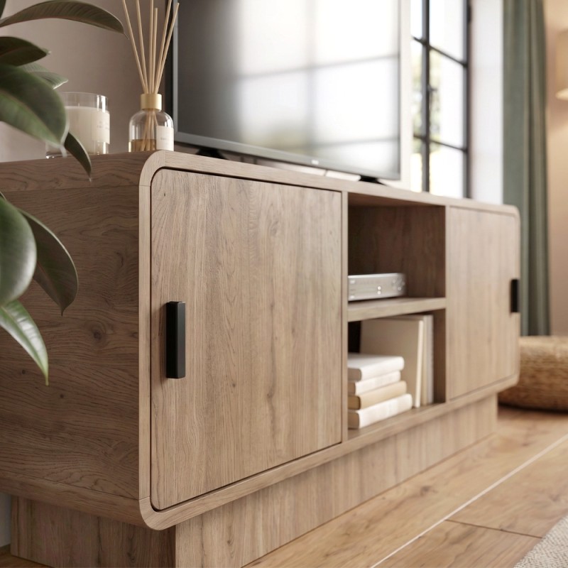 Rovel Megapap melamine tv stand in sepet oak color 140.3x39x50cm.