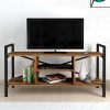 Santana Megapap metal - melamine TV stand in black - smoked walnut color 120x35x61cm.