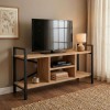 Santana Megapap metal - melamine TV stand in black - pine oak color 120x35x61cm.