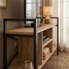 Santana Megapap metal - melamine TV stand in black - pine oak color 120x35x61cm.