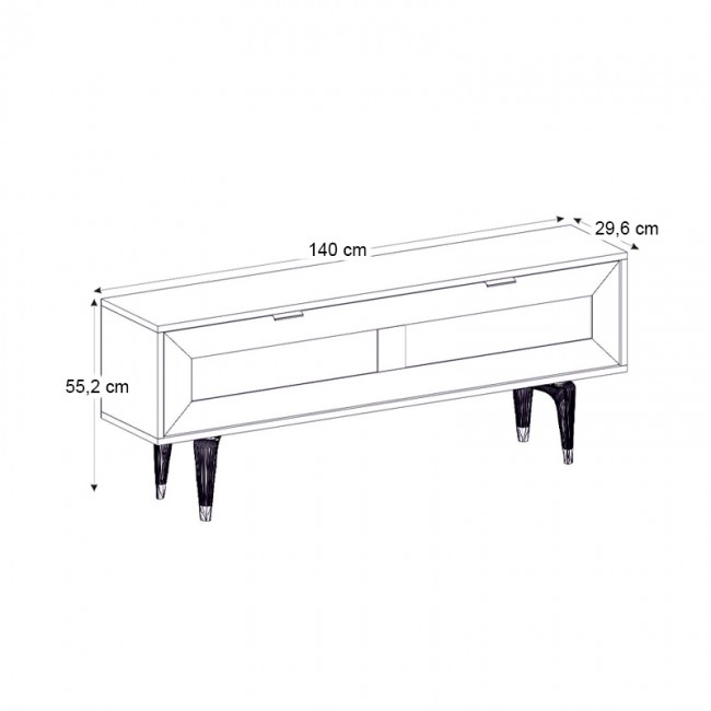 Έπιπλο τηλεόρασης Sirona Megapap χρώμα sapphire oak 140x30x55εκ.
