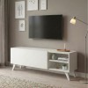 Space Megapap melamine TV furniture in white color 120x35x42cm.