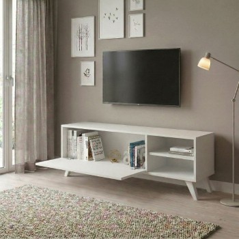 Space Megapap melamine TV furniture in white color 120x30x42cm.