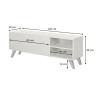 Space Megapap melamine TV furniture in white color 120x35x42cm.