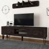 Έπιπλο τηλεόρασης Taragona Megapap χρώμα μαύρο rebab 180x29,5x55εκ.