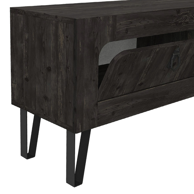 Taragona Megapap melamine TV stand in black rebab color 180x29,5x55cm.