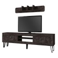 Taragona Megapap melamine TV stand in black rebab color 180x29,5x55cm.
