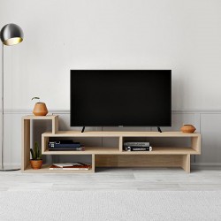 Έπιπλο τηλεόρασης Tetra Megapap χρώμα φυσικό οξιάς 136,7x40x42εκ.