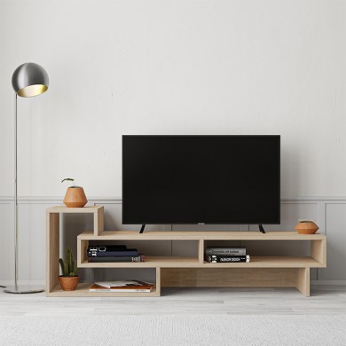 Tetra Megapap melamine TV stand in oak color 136,7x40x42cm.