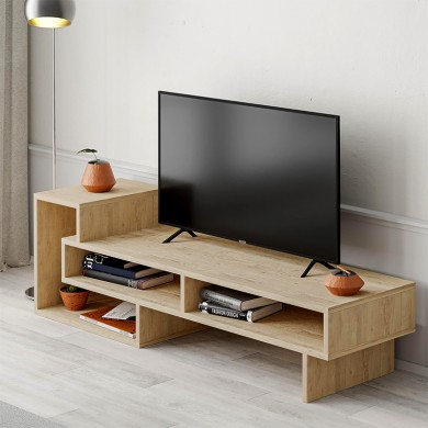 Tetra Megapap melamine TV stand in oak color 136,7x40x42cm.