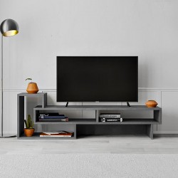 Έπιπλο τηλεόρασης Tetra Megapap χρώμα γκρι ρετρό 136,7x40x42εκ. Έπιπλο τηλεόρασης Tetra Megapap χρώμα γκρι ρετρό 136,7x40x42εκ.