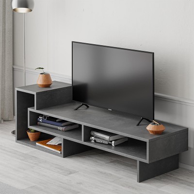 Έπιπλο τηλεόρασης Tetra Megapap χρώμα γκρι ρετρό 136,7x40x42εκ.