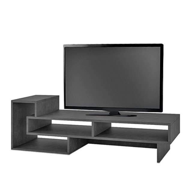 Έπιπλο τηλεόρασης Tetra Megapap χρώμα γκρι ρετρό 136,7x40x42εκ.