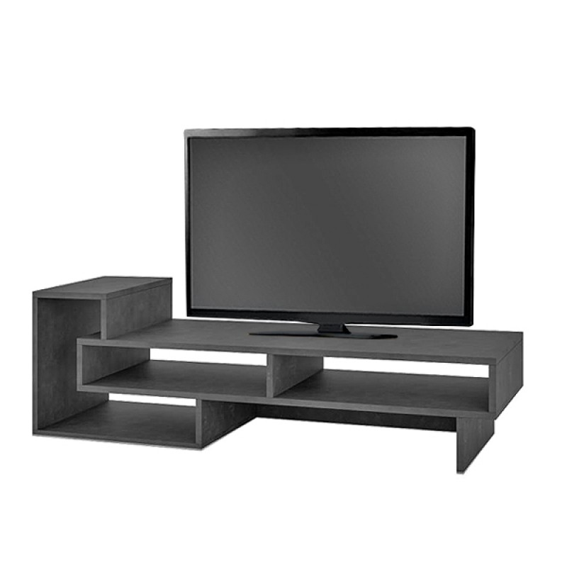Tetra Megapap melamine TV stand in retro grey color 136,7x40x42cm.