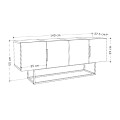 Tontini Megapap melamine TV stand in oak - white color 140x37,5x55cm.