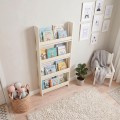 Επιτοίχια βιβλιοθήκη - ραφιέρα Montessori Megapap χρώμα κρεμ 60x10x120εκ.