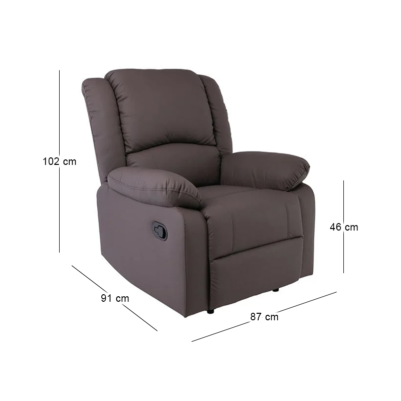 EVA Relax Armchair, Pu Brown