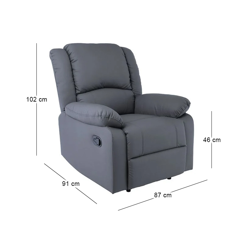 EVA Relax Armchair, Pu Dark Grey