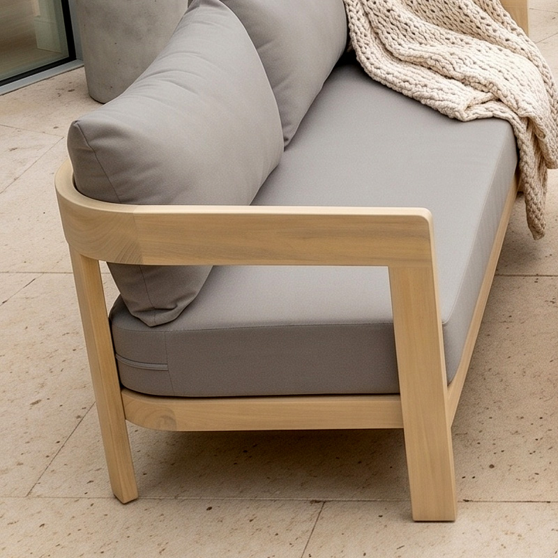 FLORIDA Living Set (4 pcs) Acacia, Cushions Cappuccino
