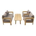 FLORIDA Living Set (4 pcs) Acacia, Cushions Cappuccino