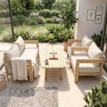 FLORIDA Living Set (4 pcs) Acacia, Cushions Beige