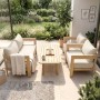 FLORIDA Living Set (4 pcs) Acacia, Cushions Beige