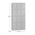 12-LOCKER Metal 90x40x185 Grey
