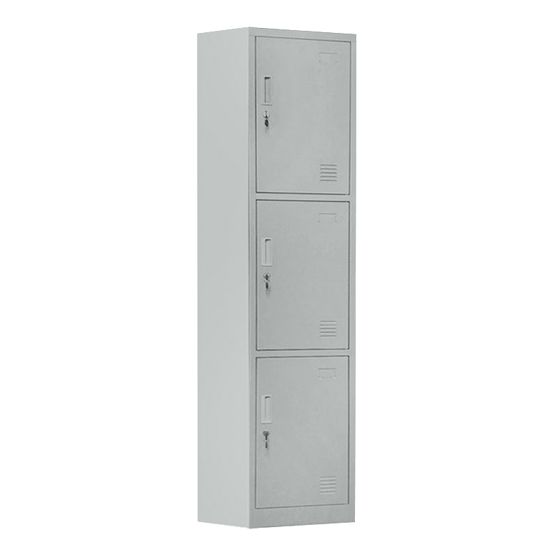 Ντουλάπα Locker 3 θέσεων με μεταλλικό σκελετό σε χρώμα γκρι 38x45x185εκ