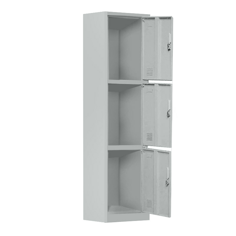 Ντουλάπα Locker 3 θέσεων με μεταλλικό σκελετό σε χρώμα γκρι 38x45x185εκ