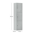 Ντουλάπα Locker 3 θέσεων με μεταλλικό σκελετό σε χρώμα γκρι 38x45x185εκ