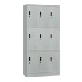 Ντουλάπα Locker 9 θέσεων με μεταλλικό σκελετό σε χρώμα γκρι 90x40x185εκ
