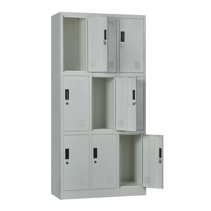 Ντουλάπα Locker 9 θέσεων με μεταλλικό σκελετό σε χρώμα γκρι 90x40x185εκ