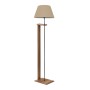 Φωτιστικό δαπέδου Moris Megapap MDF - ύφασμα PVC χρώμα καρυδί - μπεζ Φ38x150εκ.