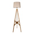 Solen Megapap wooden - PVC fabric floor lamp in walnut - beige color 45x45x155cm.