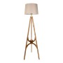 Solen Megapap wooden - PVC fabric floor lamp in walnut - beige color 45x45x155cm.