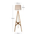 Solen Megapap wooden - PVC fabric floor lamp in walnut - beige color 45x45x155cm.