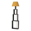Tower Megapap melamine - fabric floor lamp in anthracite / yellow color 40x19,8x168cm.