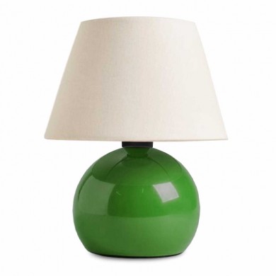 Alaska Megapap E27 metal - fabric pvc in green - cream color Ø22x30cm.