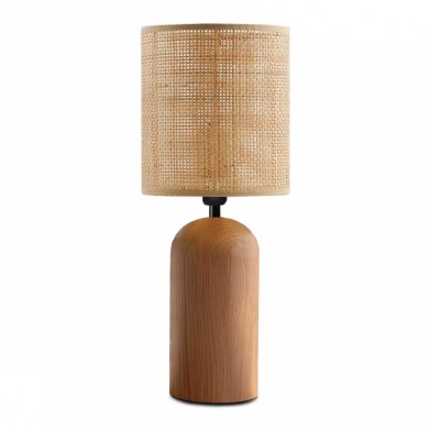 Cora Megapap E14 wooden - pe rattan table lamp in natural color Ø15x35cm.
