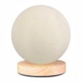 Lumo Megapap E14 wooden - pvc table lamp in natural - cream color Ø12x17cm.
